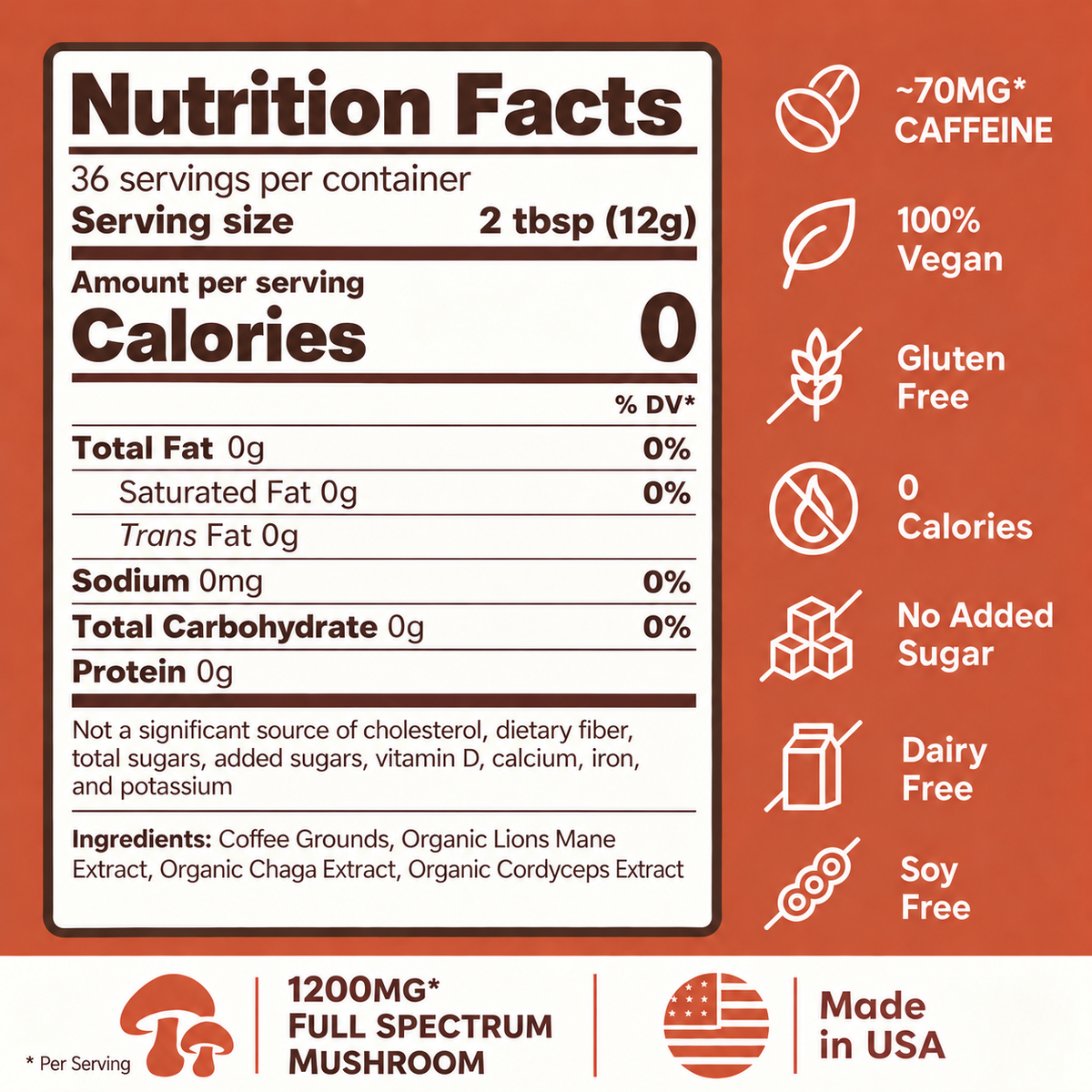 MAGIC™ Medium Roast Mushroom Coffee- Real Coffee with Lions Mane, Cordyceps, and Chaga