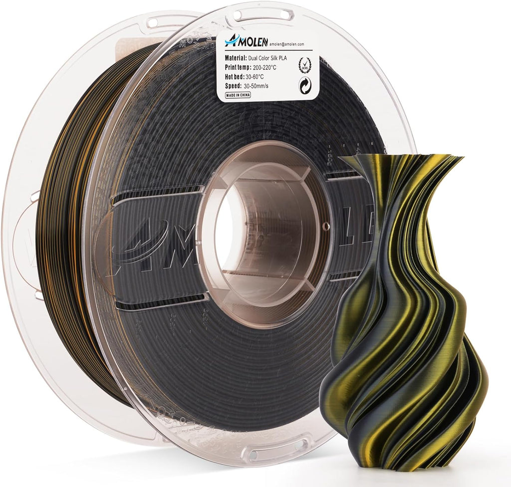 PLA Silk Dual Color Filament 1.75mm, 1KG/2.2LB
