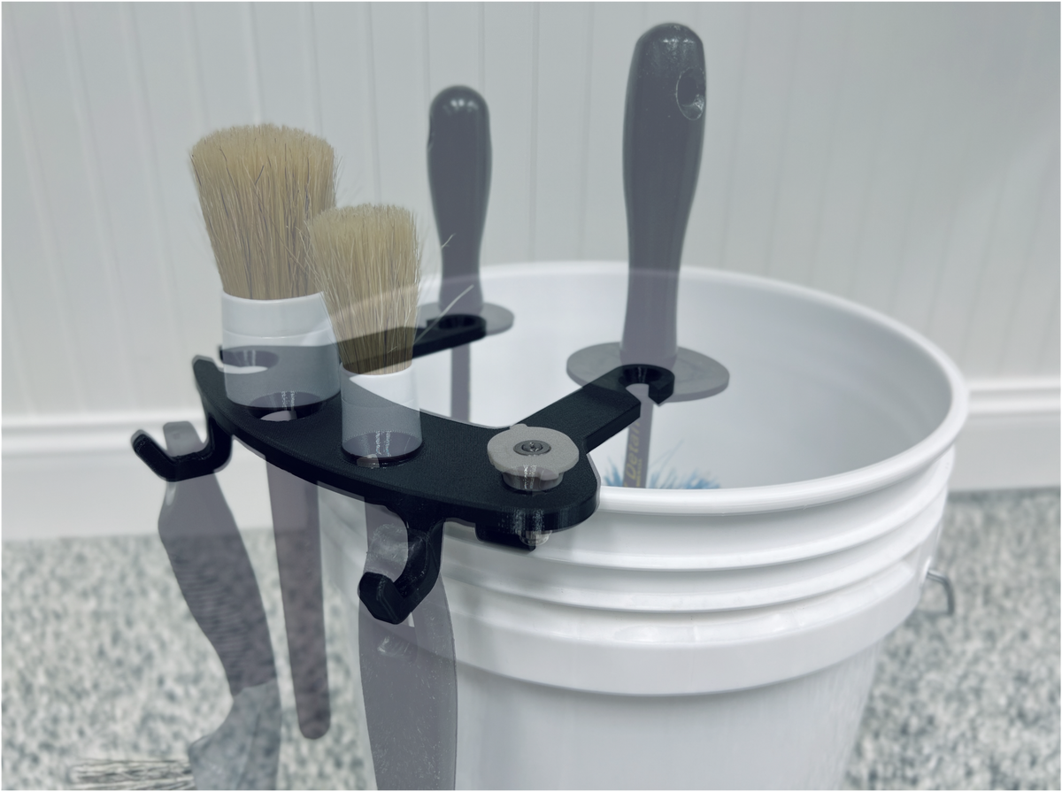 BucketCaddy - Wheel, Tire, & Detailing Brush Organizer for 5-gallon and 6-gallon Car Wash Buckets
