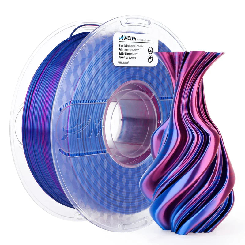 PLA Silk Dual Color Filament 1.75mm, 1KG/2.2LB