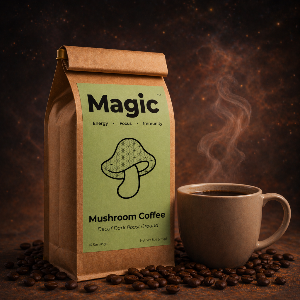 MAGIC™  Decaf Mushroom Coffee- Real Coffee with Lions Mane, Cordyceps, and Chaga